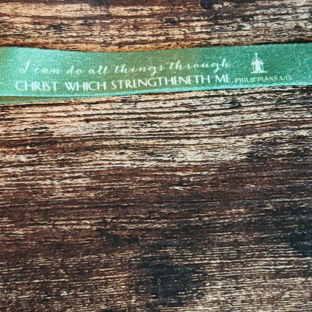Green Philippians 4:13 Scripture Wristlet Lanyard Keychain Religious Faith Gift